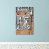 パネルは手離れのドア、12世紀（ブロンツ） キャンバスプリント (インサイチュ (ウッドフロア))