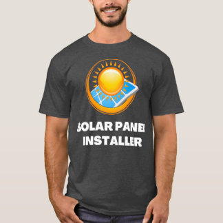 パネルイ太陽のンストーラーグリーン再生可能エネルギー Tシャツ