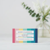 パネルストリップはっきりしたカラフルレストライプインボーモダン 名刺 (スタンド正面)