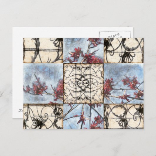 パネル付き抽象的なスクロールワーク絵画 ポストカード (正面/裏面)