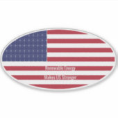 パネル付き楕円形USフラ太陽のグ シール (正面)