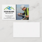 パネル太陽のエンジニア検査 | ホームエナジーロゴ 名刺 (正面/裏面)