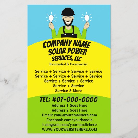 パネル太陽の電球サービス会社 チラシ (正面)