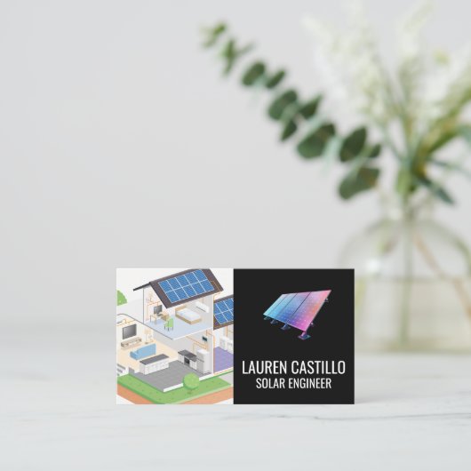 パネル太陽の | クリーンエナジロゴ名刺 名刺 (スタンド正面)