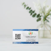 パネル太陽の | クリーンエネルギーロゴ 名刺 (スタンド正面)