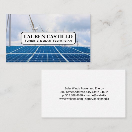 パネル太陽の | 風力タービン 名刺 (正面/裏面)