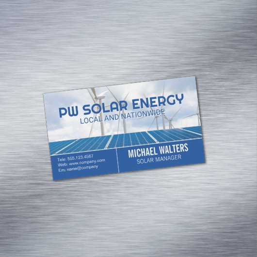 パネル太陽の | 風車 | クリーンエネルギー マグネット名刺 (インサイチュ)