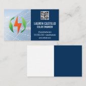 パネル太陽の | QRコード | クリーンエネルギーロゴ 名刺 (正面/裏面)