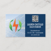 パネル太陽の | QRコード | クリーンエネルギーロゴ 名刺 (正面)