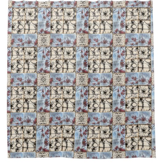 パネル抽象芸術ス絵画クロール シャワーカーテン (正面)