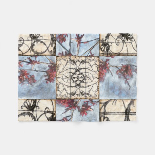 パネル抽象芸術ス絵画クロール フリースブランケット (正面(横))