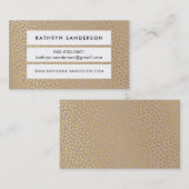 パネル水玉模様紙吹雪スポットモダンクラフト金ゴールド 名刺 (正面/裏面)