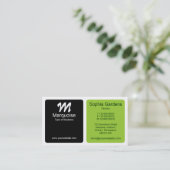 パネル-白黒緑 名刺 (スタンド正面)