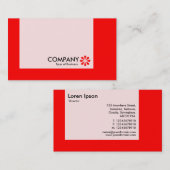 パネル – 色 – アールデコ – 赤 名刺 (正面/裏面)