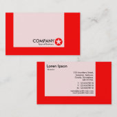 パネル – 色 – 星 – 赤 名刺 (正面/裏面)