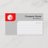 パネル – 赤と灰色 名刺 (裏面)