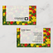 パネル – 赤と黄色のチューリップ 名刺 (正面/裏面)