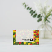 パネル – 赤と黄色のチューリップ 名刺 (スタンド正面)