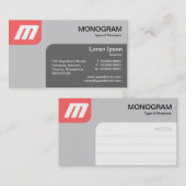 パネルMonoGram – 熱帯ピンクとグレー 名刺 (正面/裏面)