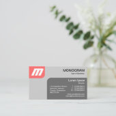 パネルMonoGram – 熱帯ピンクとグレー 名刺 (スタンド正面)