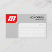パネルMonoGram – 赤と灰色 名刺 (裏面)