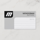 パネルMonoGram – 黒と灰色 名刺 (裏面)