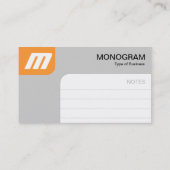 パネルMonoGram - Ltオレンジとグレー 名刺 (裏面)