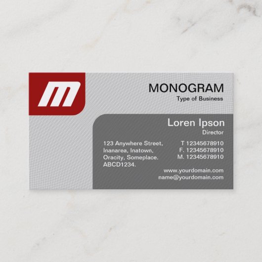 パネルMonoGram v2 - RubyおよびGray 名刺 (正面)