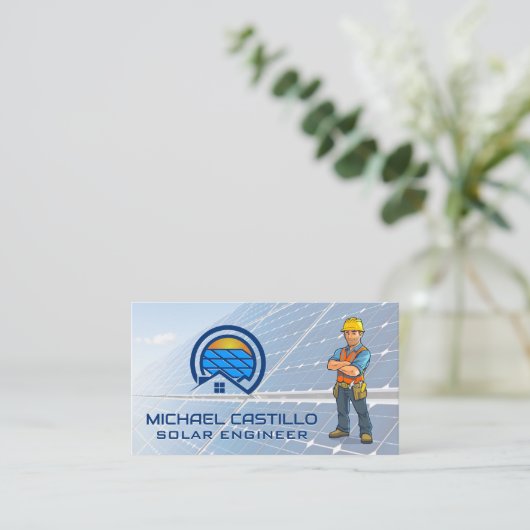 パネ太陽のルロゴ |技術者 |エネルギー 名刺 (スタンド正面)