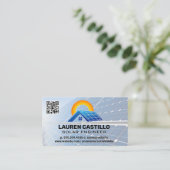 パネ太陽のル技術ロゴ | QRスキャンコード名刺 名刺 (スタンド正面)