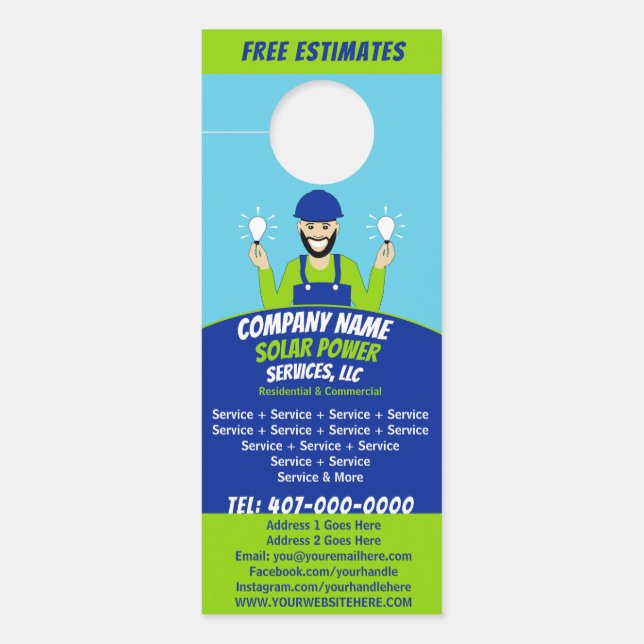 パネ太陽のル電球サービス会社のドアつる ドアノブサイン (正面)