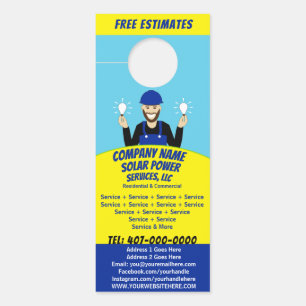 パネ太陽のル電球サービス会社のドアつる ドアノブサイン