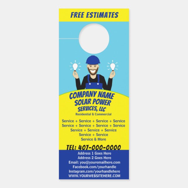 パネ太陽のル電球サービス会社のドアつる ドアノブサイン (正面)