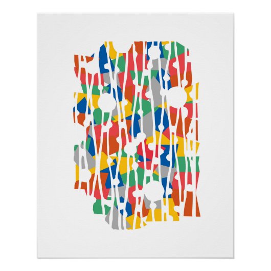 パネ鮮やかル:再生時間ブロックの幾何学的 ポスター (正面)