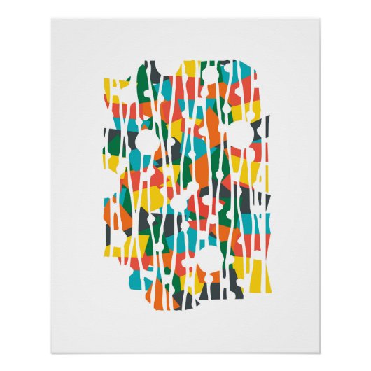 パネ鮮やかル：熱帯幾何学模様 ポスター (正面)