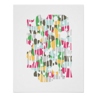 パネ鮮やかル：耐性幾何学模様のアヒル ポスター