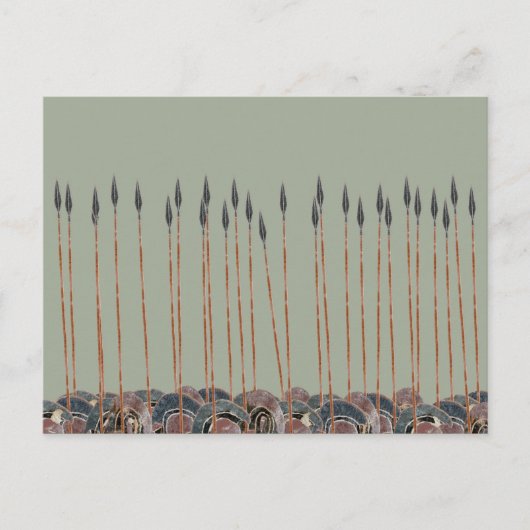 パノプライ – ギリシャのホプライトスピアーズのフィールド ポストカード (正面)