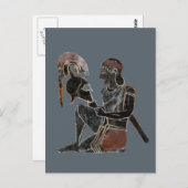 パノプライ – 古代ギリシャのホプライト兵士が座って ポストカード (正面/裏面)