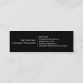 パノラマの風景フォトグラファー スキニー名刺 (裏面)