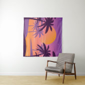 パノラマの風景：手のひら付きの夕日。 タペストリー (インサイチュ(横))