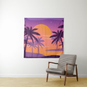 パノラマの風景：手のひら付きの夕日。 タペストリー (インサイチュ)