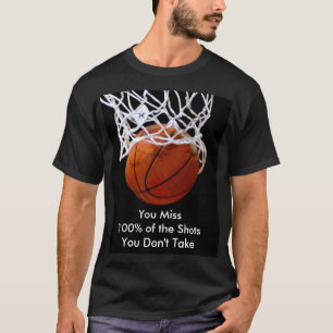 パノラマやる気を起こさせる引用文バスケットボール Tシャツ