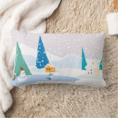 パノラマイラストレーション、ベクトル、素晴らしい冬v ランバークッション (ブランケット)