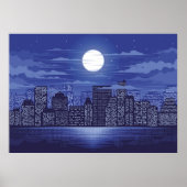 パノラマシティの光のイラストレーション抽象芸術,アルキ ポスター (正面)