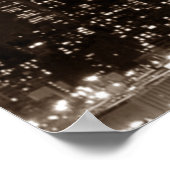 パノラマセピアブラウンニューヨークシティナイトアートワーク ポスター (角)