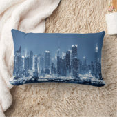 パノラマナイトスカイラインニューヨークシティ ランバークッション (ブランケット)