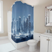 パノラマナイトスカイラインマンハッタンニューヨークシティ シャワーカーテン (インサイチュ)