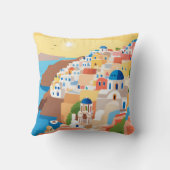 パノラマビューオブサントリーニアイランド装飾用クッション クッション (裏面)