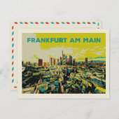 パノラマビューオブフランクフルトイラストレーション ポストカード (正面/裏面)