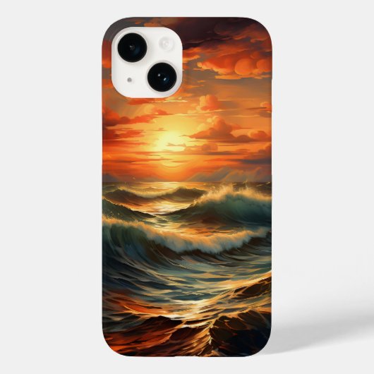 パノラマビーチサンセットゴールデン自然グロー Case-Mate iPhoneケース (裏面)